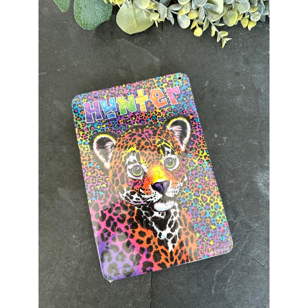 New Lisa Frank 8x5 mini puzzle set three piece Hunter Leopard rainbow